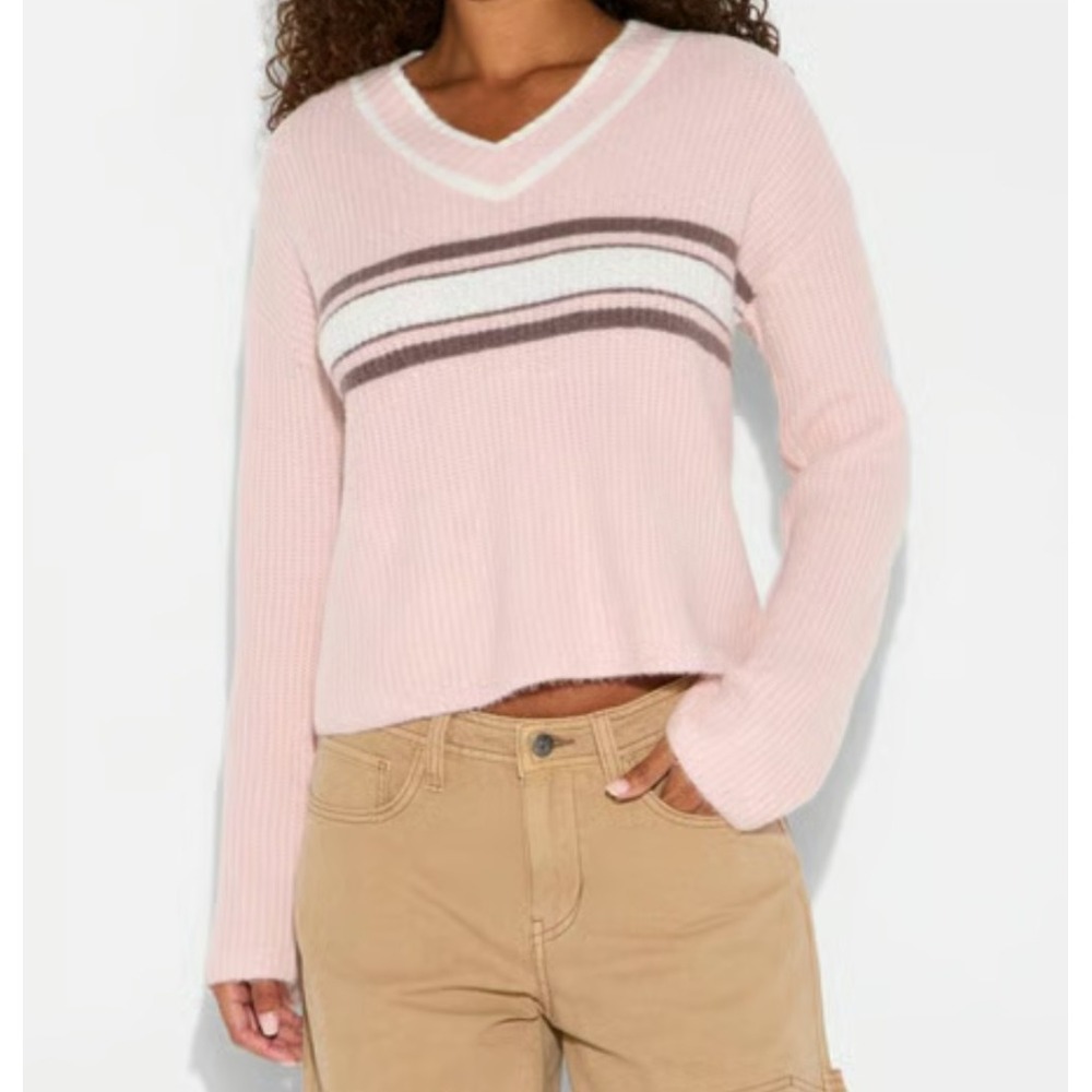 Women's V-Neck Pullover Sweater - Wild Fable size XXS light pink
